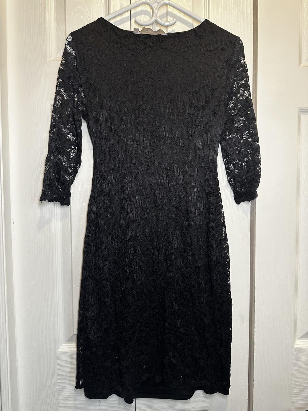 Maternity 1901 Black Lace ¾ Sleeve Sheath Dress #122 - Picture 3 of 3